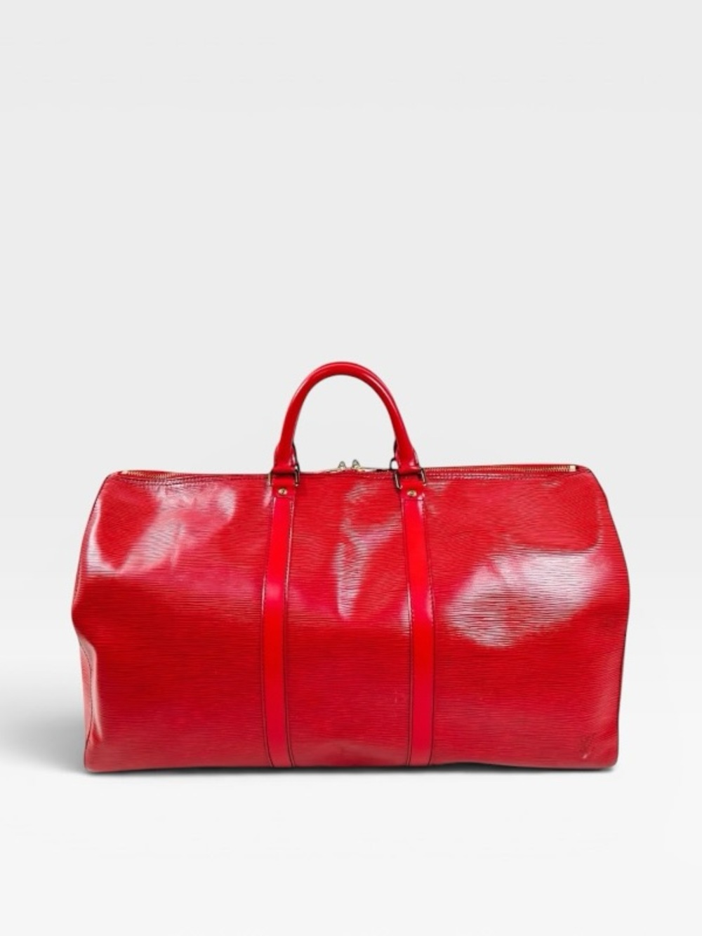 Louis Vuitton Red Epi 55 Boston Keepall Travel Bag